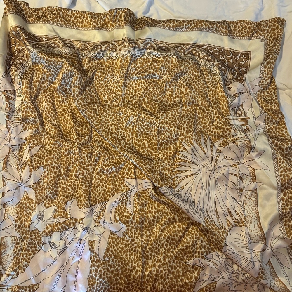 Leopard Print Silk Scarf